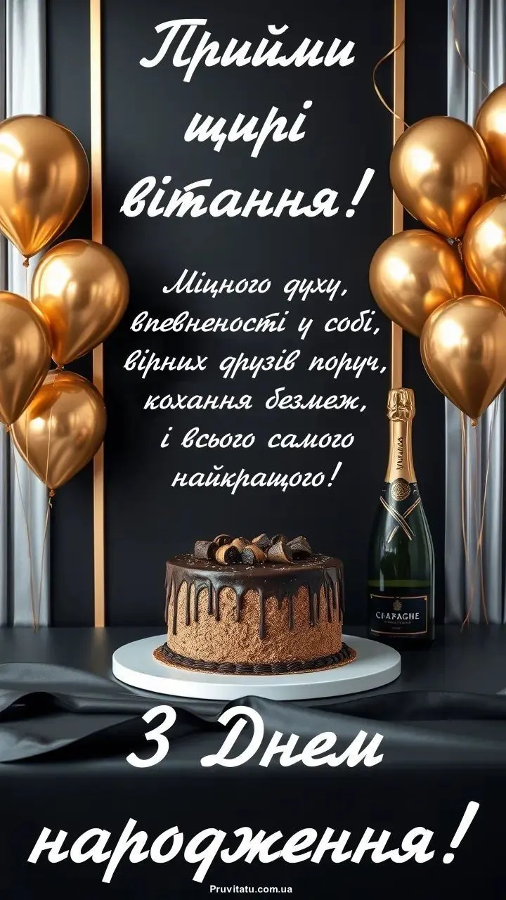 Чоловіча листівка з днем народження - з побажаннями здійснення планів, для важливої людини Чоловіча листівка з днем народження - з побажаннями здійснення планів, для важливої людини